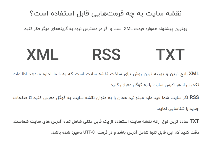 تعریف و معرفی نقشه سایت در پنل گوگل وبمستر تولز