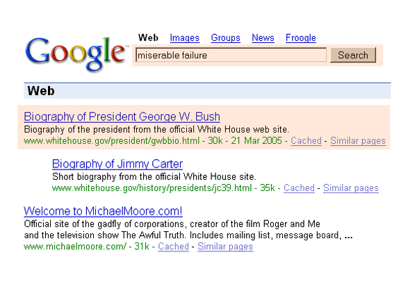 استفاده از تکنیک google bombing در سئو کلاه سیاه